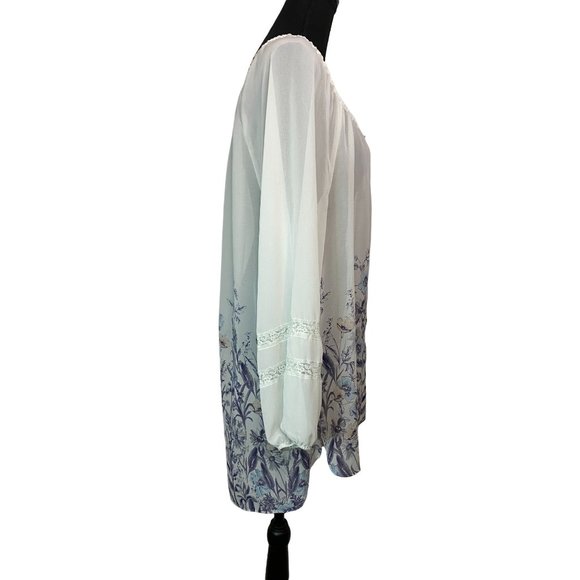 Lauren Conrad Women's Tunic Top, Size Large, Long Sleeve with Lace - Picture 5 of 8